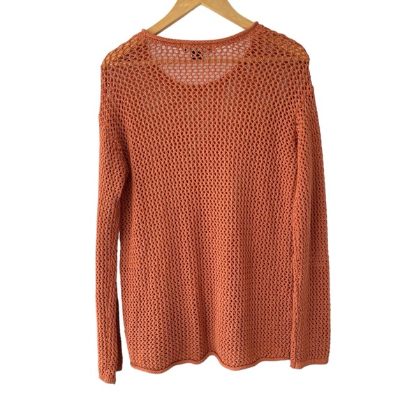 Sanctuary Open Knit Sweater Woman’s Small Burnt Orange Long Sleeve - Picture 2 of 8